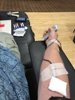 Had some blood I didn't really need personally. There's an acute shortage right now, so the Red Cross was happy to receive it.