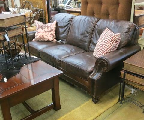 Tommy Bahama leather sofa.