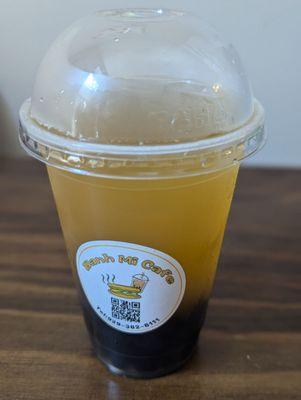 September 15, 2024; Mango Green Tea with Tapioca.