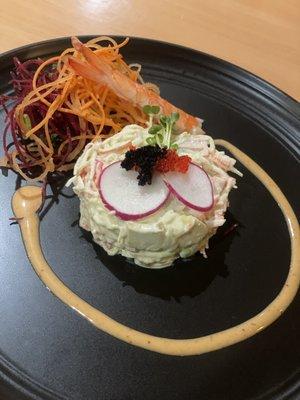 Crab and Avocado Salad Cold Plate good but too mayonnaissy