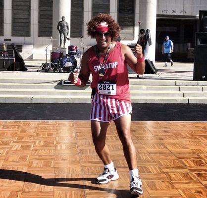 Me at the 80s run with the Flashpants band!!!