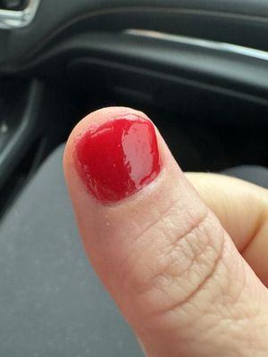 Jagged nail, not smooth