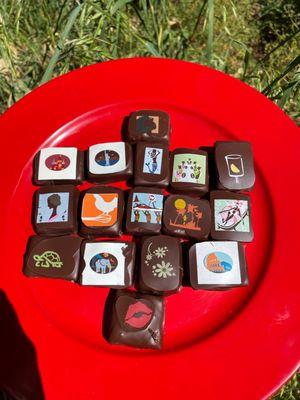 chocolate with transfer sheets from candy class