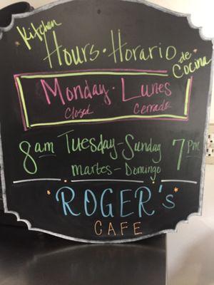 Roger's Cafe - OPEN for business