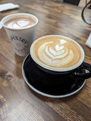 Lemon poppyseed Latte and hot chocolate