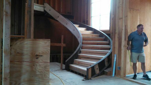 180 degree floating staircase