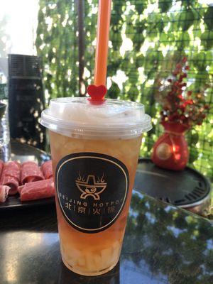 White peach iced tea