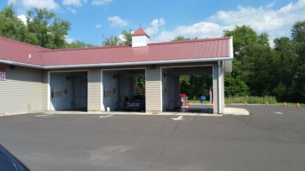 Two options: Automatic or self car wash bays.