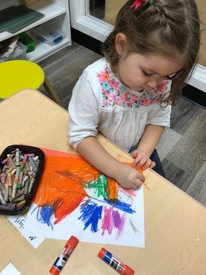 Free art with oil pastels