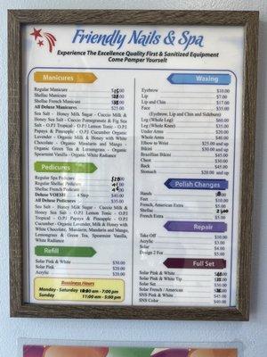 Service menu