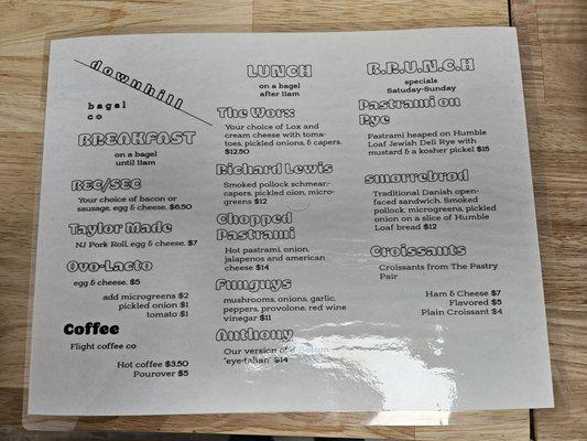 Their menu