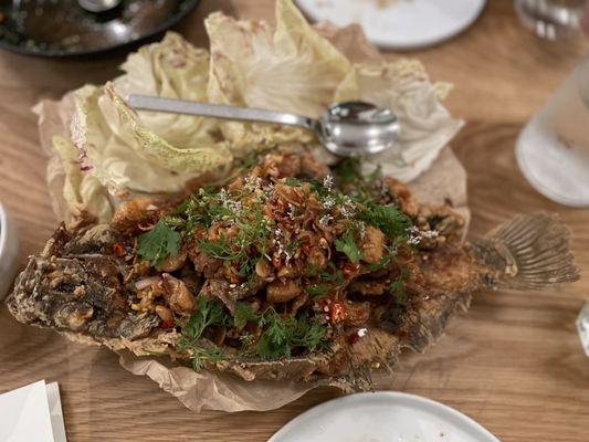 Fried fish was so flavorful and filling