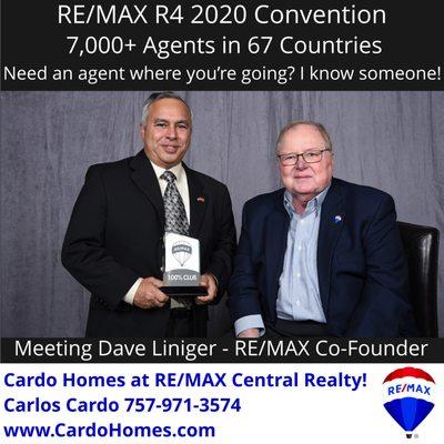 Dave Liniger and Carlos Cardo at R4 RE/MAX Convention award presentation 2020