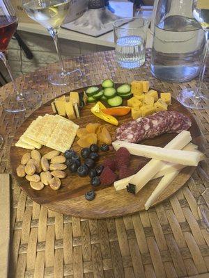 Cheese, meats and crackers for two