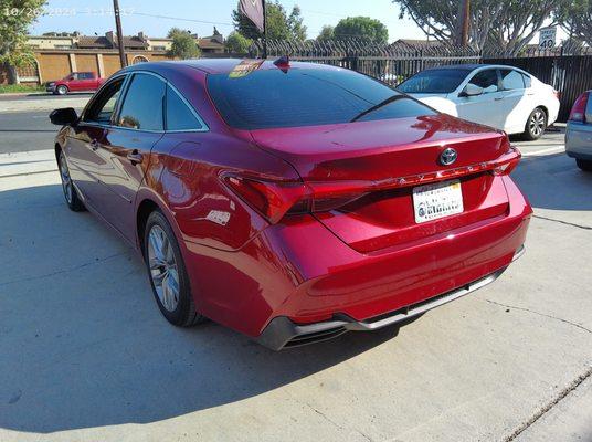 Avalon front and rear damage after