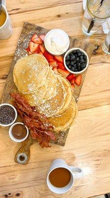 Pancake board and coffee