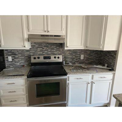 cabinet painting, & backsplash.