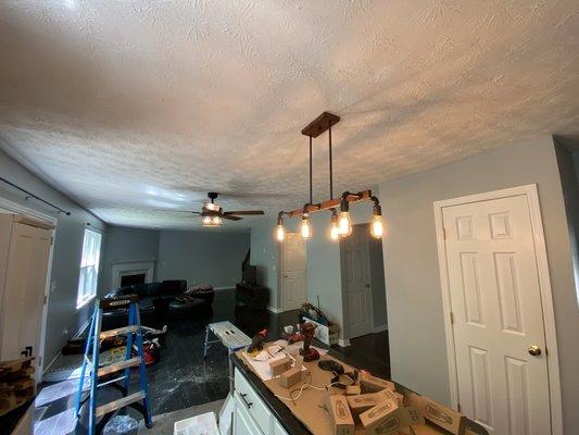 Light fixture and ceiling fan replacement and install