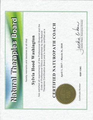 Certification to provide clients with assistance in working with alternative healing methods.