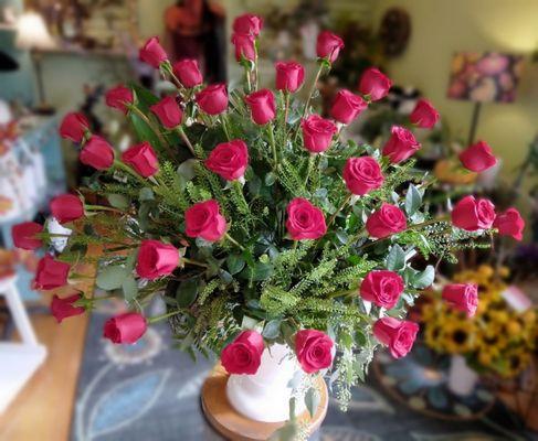 Sympathy Red Rose Arrangement