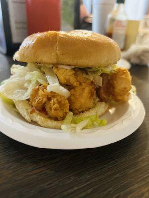 Fried shrimp burger