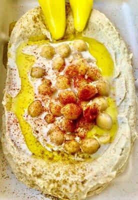 Hummus garbanzo beans, smoky paprika, evoo, chilis