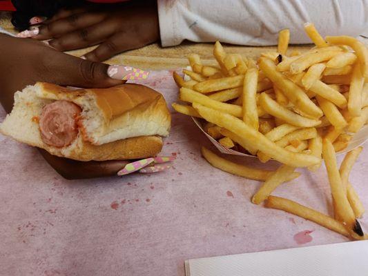 Classic hot dog and fries