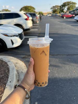 Thai tea with boba