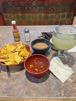 Margarita, chips, authentic salsa!!!