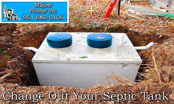 Complete replacement/overhaul of Septic Tank System-We can replace or repair your Septic Tank & can handle limited access. Call 951 680-0106