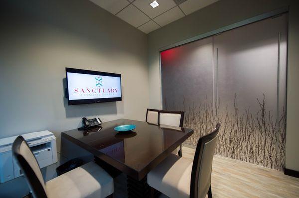 Private consultation room at Sanctuary Cosmetic Center.