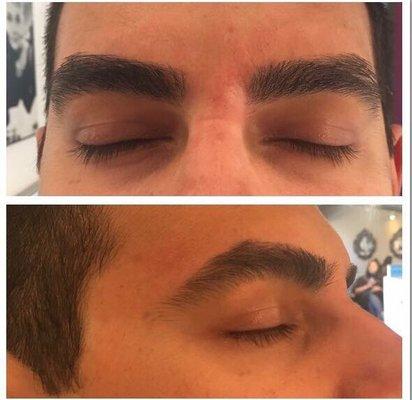 Again, these are the "after" brows...guys you need them well groomed not obviously "done"