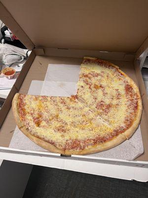 This is the jumbo cheese pizza.