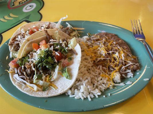 Shredded brisket tacos