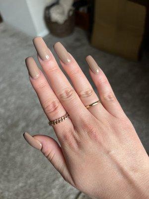 Acrylics with gel polish.