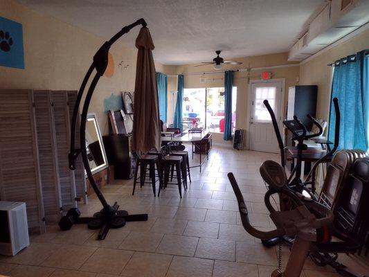 Patio umbrellas!
Exercise equipment!!