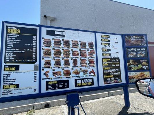 Updated menu board outside. 8/2021