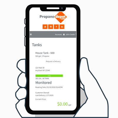 Access your tank level, price per gallon, and manage your full account on our Phone App and