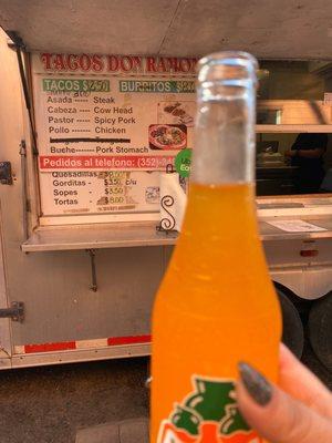 Menu and jarritos