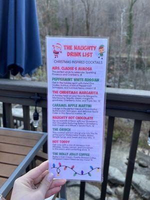 Seasonal drink menu