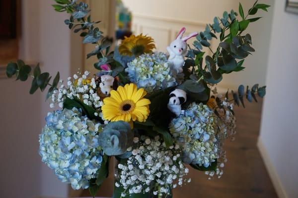 Arrangement for a baby shower