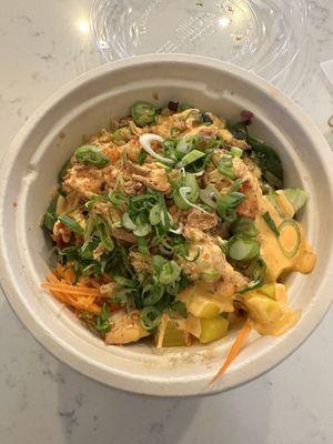 Spicy shrimp poke bowl