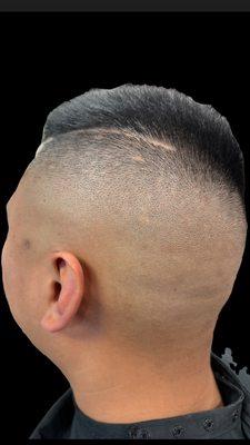 High Skin Fade With Hard Part Haircut Fade