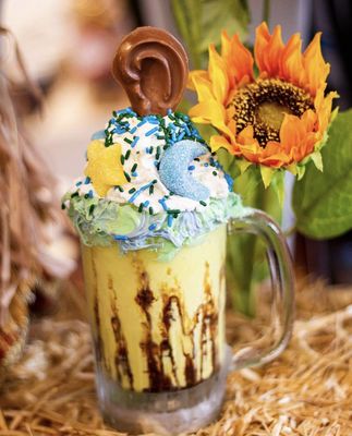 Introducing : The Van DOUGH This cookie dough milkshake is complete with Starry Night gummies and a chocolate EAR!