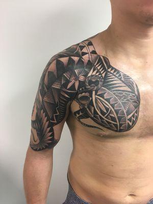 Polynesian tribal octopus tattoo