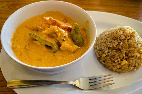 Panang Curry (Chicken) with Fried Rice - Lunch portion