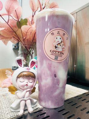 Fresh Taro with smooth mochi and  cheese creamer