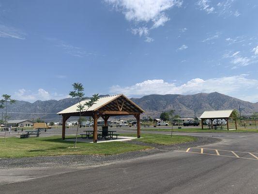 BBQ and picnic tables