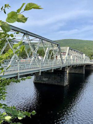 The adjacent bridge to The Bridge of Flowers in Shelburne Falls MA.