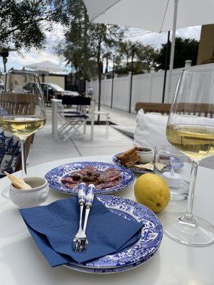 Charcuterie Plate on the Maison Fox Patio